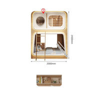 Garde-corps pour enfants Lit à capsule spatiale Petit lit superposé créatif innovant Lit superposé composite haut et bas en forme de S