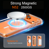 Coque de téléphone en acrylique avec trou pour cordon pour iPhone 18 Pro Max, coque arrière magnétique puissante 2500GS pour iPhone 18 17 16 15 14 13 LM022