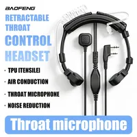 Microphone de gorge télescopique réglable à réduction de bruit Baofeng pour contrôle vocal/microphone auriculaire pour Baofeng UV5R BF-480/490 (vente en gros)