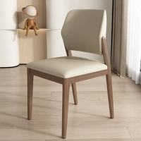 Chaise de salle à manger de luxe moderne de style nordique en bois massif gris, dossier ergonomique rembourré, écologique pour la maison