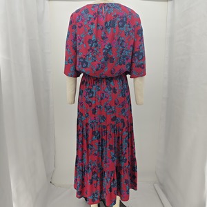 Blusa ALBB020 para Mujer, 100% Viscosa Crepé, Estampado Floral Vintage, Casual, Verano, con Botones, Tejida, ODM, Holgada y Transpirable - Product Image 5