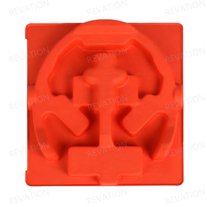 Red <b>Square</b> Molded Pulp Tray For Bluetooth Headphones Packaging Custom Shape Design - Product Image 3