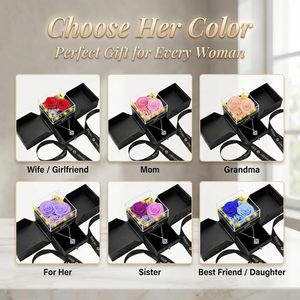 Collana Gnifot con Rosa Rossa Conservata 'Ti Amo' in 100 Lingue - Fiori Eterni <span class=keywords><strong>per</strong></span> Donne, Fidanzate, Mamme, Nonne, Compleanno - Product Image 5