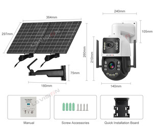 LS VISION 20W Exterior Solar 4MP Lente dual 50X Zoom Cámara CCTV Batería Cámara impermeable PTZ 24/7 Reflector Cámara AOV - Product Image 3