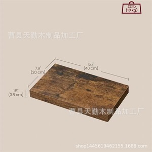 Wooden <b>wall</b>-<b>mounted</b> <b>shelf</b>, floating <b>wall</b> <b>shelf</b> for bedrooms and living rooms, displaying books and potted plants, solid wood. - Product Image 5