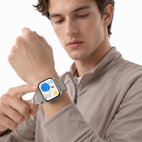 Montre connectée carrée avec fonction d'appel, surveillance de la pression artérielle, suivi du sommeil et suivi de la forme physique