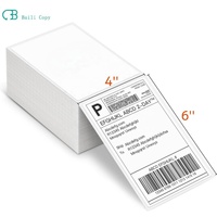 Label Pengiriman Termal Langsung 4x6 Inch Harga Murah Tersedia Stok, Stiker Perekat Lipat, Label Waybill untuk Printer Termal
