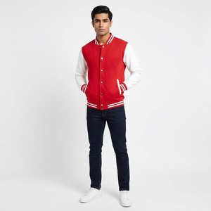 Veste universitaire d'hiver pour homme en coton 100% de haute qualité, avec motif personnalisé respirant et broderie de poche, col montant, logo frontal - Product Image 1