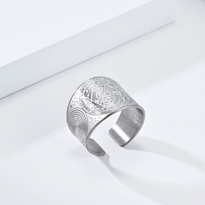 Popular yunnique retro trend Solomon seven-pointed star <b>titanium</b> steel <b>ring</b> for men, a niche hip-hop punk jewelry i - Product Image 4
