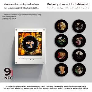 Veilleuse magnétique pour réfrigérateur avec capteur NFC, commande <span class=keywords><strong>vocale</strong></span> automatique, image personnalisable, autocollant en acrylique - Product Image 2
