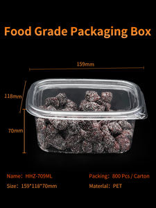 Caixa de Embalagem Plástica Retangular Transparente <span class=keywords><strong>PET</strong></span> para Alimentos, Descartável, para Salada de Frutas, Doces e Confeitaria – Atacado - Product Image 4