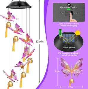 Campanas de Viento Solares Colgantes de Hierro Forjado al por Mayor, Decoración para el Hogar, Jardín, Interiores y Exteriores - Product Image 6
