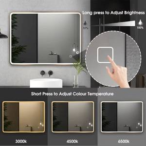 กระจกห้องน้ำ LED กรอบอลูมิเนียม ดีไซน์ทันสมัย ปี 2025 พร้อมระบบป้องกันฝ้า ลำโพงบลูทูธ สำหรับตกแต่งห้องน้ำและห้องนั่งเล่น - Product Image 2