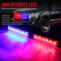 OPPLIGHT Rot blau LED LED-Not warn scheinwerfer für PKW LKW Geländewagen 14 Blink modus Fahrzeug Not blitz Glühbirne
