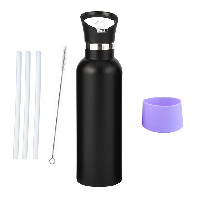 750 мл фабричная оптовая продажа, термофляга из нержавеющей стали с двойными стенками, спортивные бутылки для воды на заказ с крышкой из соломы