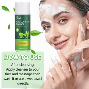 OEM/ODM Private Label Natural Tea Tree Acne Removing Facial Cleanser Cleansing Deep Clean Pores Green Tea Facial Cleanser