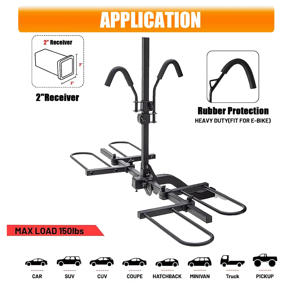 Viagens ao ar livre 2 "engate receptor 2 gordura pneu ebike bicicleta elétrica suvcar traseiro montado bicicleta carga transportadora rack