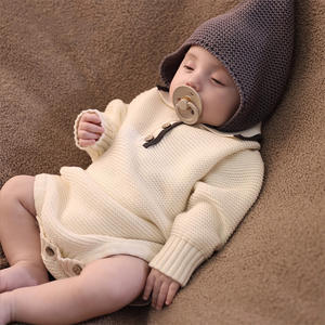 Ensemble tricoté pour bébé, vêtements pour enfants, pull et barboteuse pour nouveau-né, combinaisons en tricot pour nourrissons, bonnets, pull pour nourrissons - Product Image 3