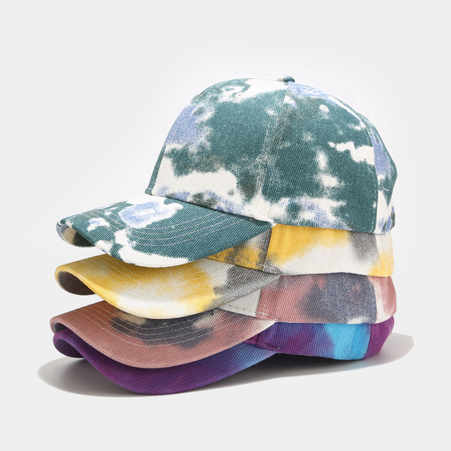 6 Panel Custom Logo Blank Hat Tie Dye Cotton Baseball Cap