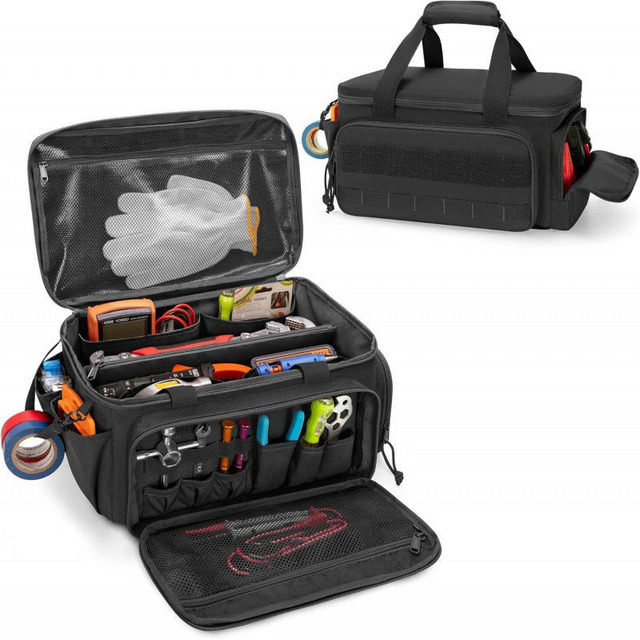 Heavy Duty Tool Storage Bag Multi-Functional Handmade Power Tool Organizer Multifunctional Work Box Organizer With Soft Handle