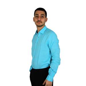 Chemise pour homme bleu clair 25S18CA Coupe classique Vêtement décontracté - Product Image 2