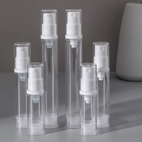 Flacons cosmétiques en plastique PP à pompe pulvérisatrice fine sans air, scellés sous vide, pour lotions et soins de la peau, 5 ml, 10 ml, 15 ml