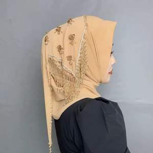 Hiyab para Mujeres Musulmanas, Pañuelo de Cabeza de Verano con Flores y Crochet, con Visera y Flecos, Turbante Moderno, Ropa Islámica para la Cabeza - Product Image 1