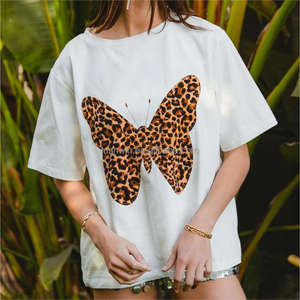 <span class=keywords><strong>T</strong></span>-<span class=keywords><strong>shirt</strong></span> da <span class=keywords><strong>Donna</strong></span> Personalizzabile con Logo, Stampa Grafica Farfalla e Animali, Magliette Casual Bianche Estive, Abbigliamento Taglie Forti - Product Image 5