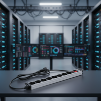 Barre d'alimentation PDU 8 prises avec protection contre les surtensions, câble de 2 m, montage sur rack, environnement de bureau/IT
