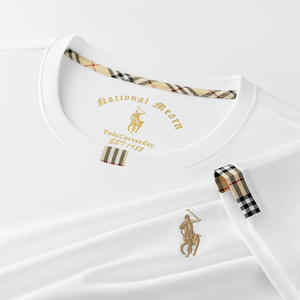 T-shirt à manches longues pour homme Little <span class=keywords><strong>Paul</strong></span>, col rond, broderie Joker, style vintage, coton respirant, évacuation de l'humidité, 210 grammes - Product Image 3