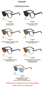 Gafas de sol Partagas Retro Designer con logotipo personalizado, redondas, fotocromáticas, con bloqueo de luz azul y protección UV400 para mujeres y hombres - Product Image 5