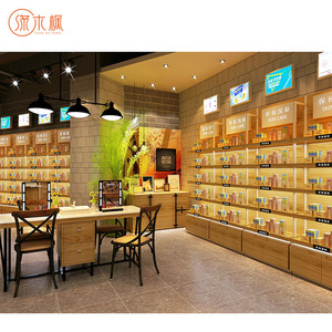 Retail Shop Interior Design Cosmetic Display Case Featuring Premium Materials Cosmetic Display Cabinet