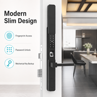 Cerradura Inteligente para Puerta con Huella Dactilar de Aleación de Aluminio, con Tarjeta de Memoria, Contraseña de Aplicación y Llave de Tarjeta, Seguridad de Grado A para el Hogar y Hoteles