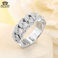 EMEJEWE S925 Argent Homme Classique Mariage Déclaration Moissanite Pavé Chaîne Entrelacée Finition Polie Bijoux Personnalisés OEM