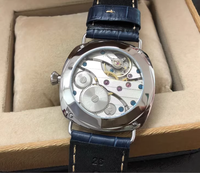 Jam Tangan Pria Mewah Kualitas Tinggi Mesin Berkualitas Tahan Air Jam Tangan Mekanik Tali Kulit Sapi 24mm Fitur Cadangan Daya