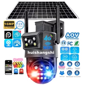 Solar 4K 4G Sim Card Network 16MP Two Lens Wireless WiFi <b>Security</b> Camera PIR Detection Outdoor PTZ IP Safety Surveillance Camera - Product Image 1