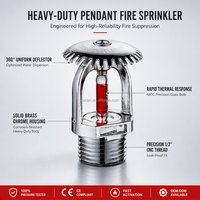 Tête de sprinkler anti-incendie personnalisée d'usine Kunan 68 ° C 15mm ou 20mm