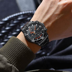 Reloj de Lujo para Hombre 2524, Correa de Acero Inoxidable, Diseño Moderno, Resistente al Agua, Cristal de Cuarzo, Calendario, Cronógrafo - Product Image 6