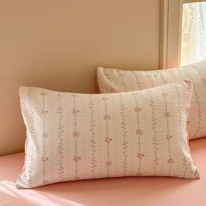 Set Sprei Kasur Motif Sederhana 4 Potong dengan Sarung Bantal untuk Kamar Tidur, Pasokan Pabrik - Product Image 4