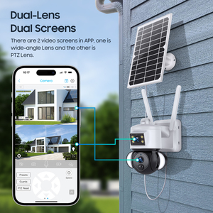 Biểu tượng tùy chỉnh Panorama IP CCTV ngoài trời ống kính kép Dome Camera 6MP 4 gam Sim Thẻ năng lượng mặt trời Pin Đèn pha CMOS Dome Camera máy ảnh - Product Image 5