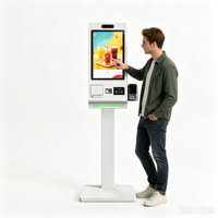 Kiosque de paiement avec écran tactile capacitif FHD, terminal de paiement en libre-service, kiosque de commande avec imprimante, scanner, support POS