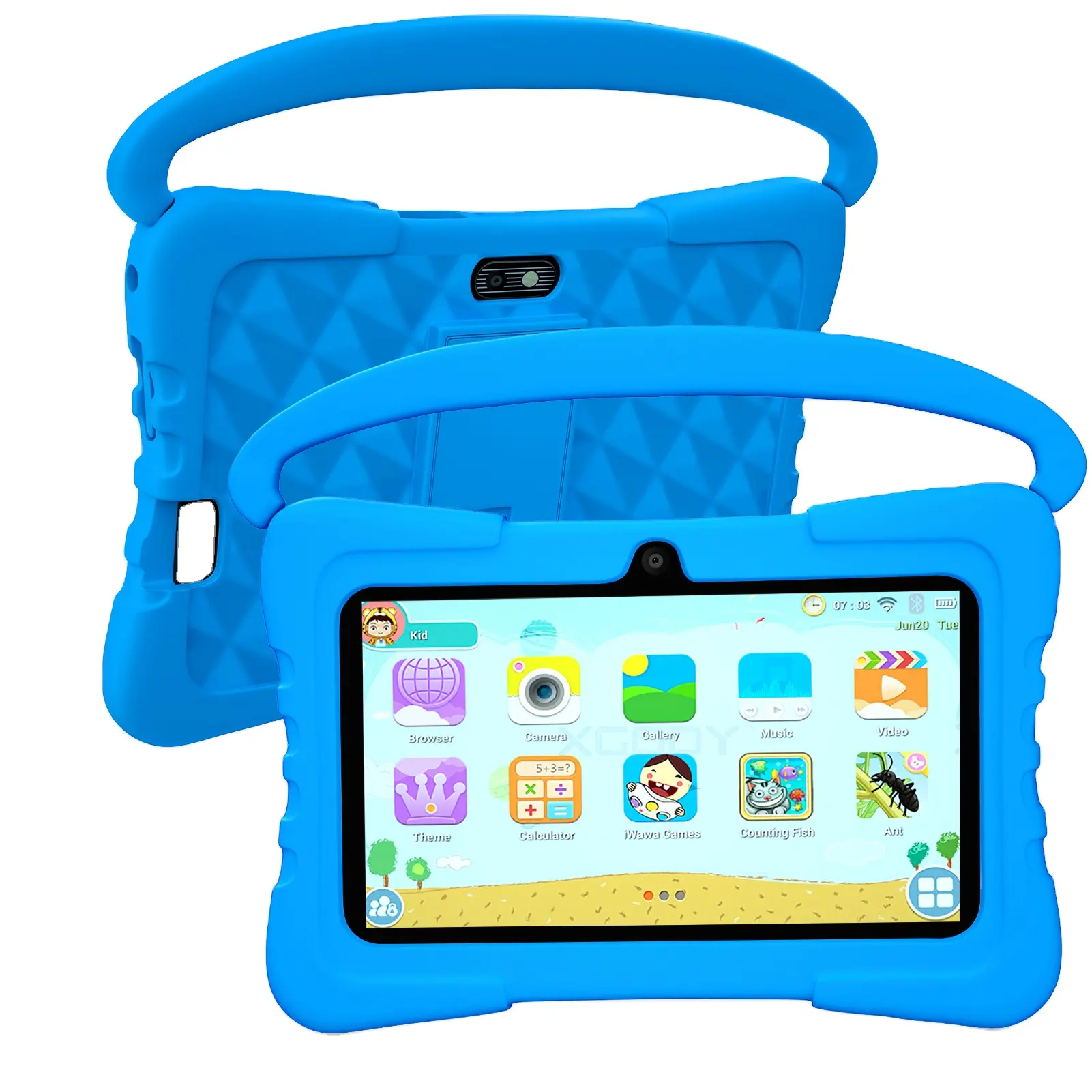 Fabrika toptan el sırt çantası 7 inç WiFi OEM Android Tablet en iyi hediye 3 + 32GB çocuklar Tablet 4000 mah Android 10 stokta