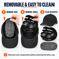 Casquette anti-choc légère personnalisée en gros avec rembourrage intérieur amovible en ABS et design de casquette de baseball