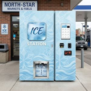 Máquina Expendedora de Hielo Comercial JFP Real Ice Factory, Capacidad de 450 kg/día, Dispensador Automático de Hielo en Cubos Embolsados, Autoservicio para Exteriores - Product Image 1