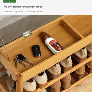 Vente en gros de bancs de <span class=keywords><strong>chaussures</strong></span> en bambou de style moderne et bon marché, présentoir en ligne portable, organisateur pour meubles de maison et rangement de <span class=keywords><strong>chaussures</strong></span> - Product Image 3