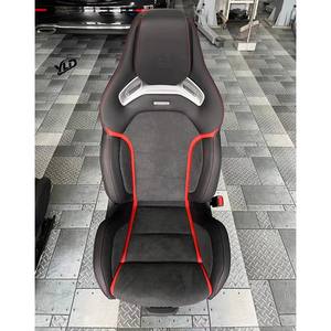 Pour <span class=keywords><strong>Mercedes</strong></span>-Benz A45 CLA45 W176 W177 AMG <span class=keywords><strong>Recaro</strong></span> Sièges baquets en cuir noir Sièges doubles rangées avant avec chauffage (surpiqûres rouges) - Product Image 3