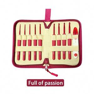 MHK35 Aluminum <b>Crochet</b> <b>Hooks</b> With Prt Silicone Handle Weaving Knitting Needles for Braids Knitting <b>Crochet</b> Needles Knitting Tool - Product Image 2