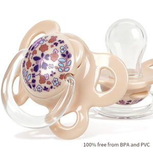 Sucette pour bébé Pretty Baby sans BPA, en silicone, pour nourrissons et nouveau-nés, avec anneau de protection et chaîne anti-perte - Product Image 4