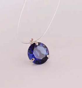 Collar de cadena transparente para mujer al por mayor, gargantilla corta de diamantes de imitación con cadena invisible tipo hilo de pescar - Product Image 2