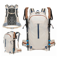 Sac à dos de randonnée pliable léger en nylon 25L pour femmes et hommes, respirant, multi-jours, pour l'escalade, le camping, le trekking, avec support pour bâtons